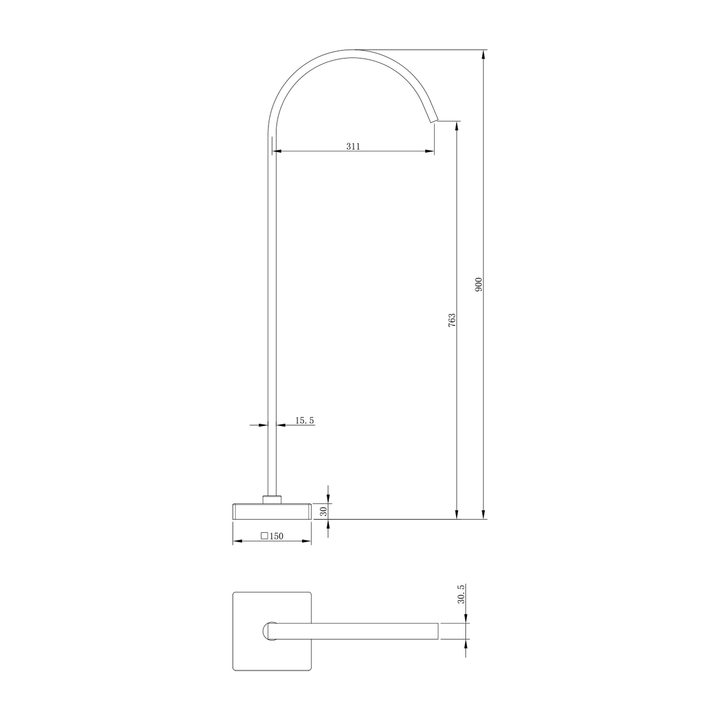 Kasten Freestanding Bath Spout