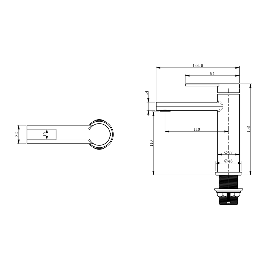 Iris Slim Short Basin Mixer