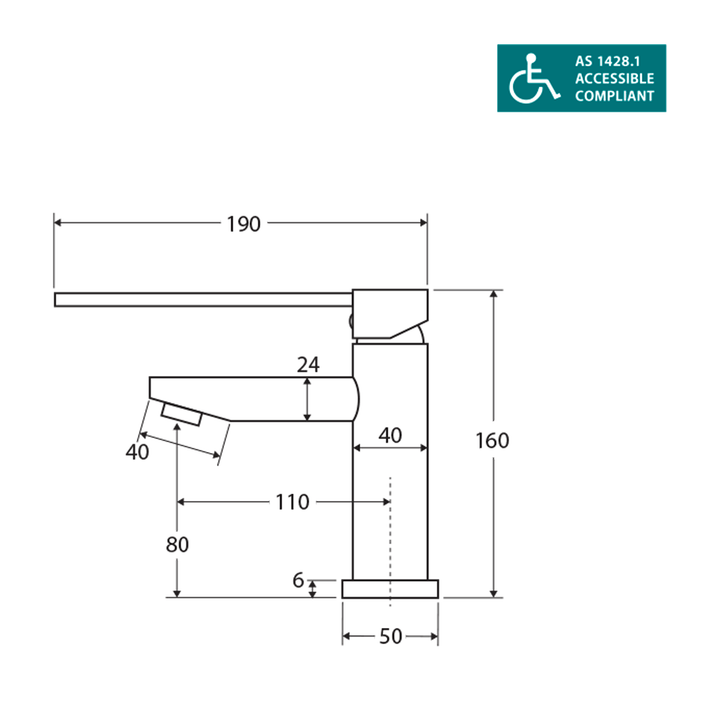 Isabella Disable Care DDA Short Basin Mixer