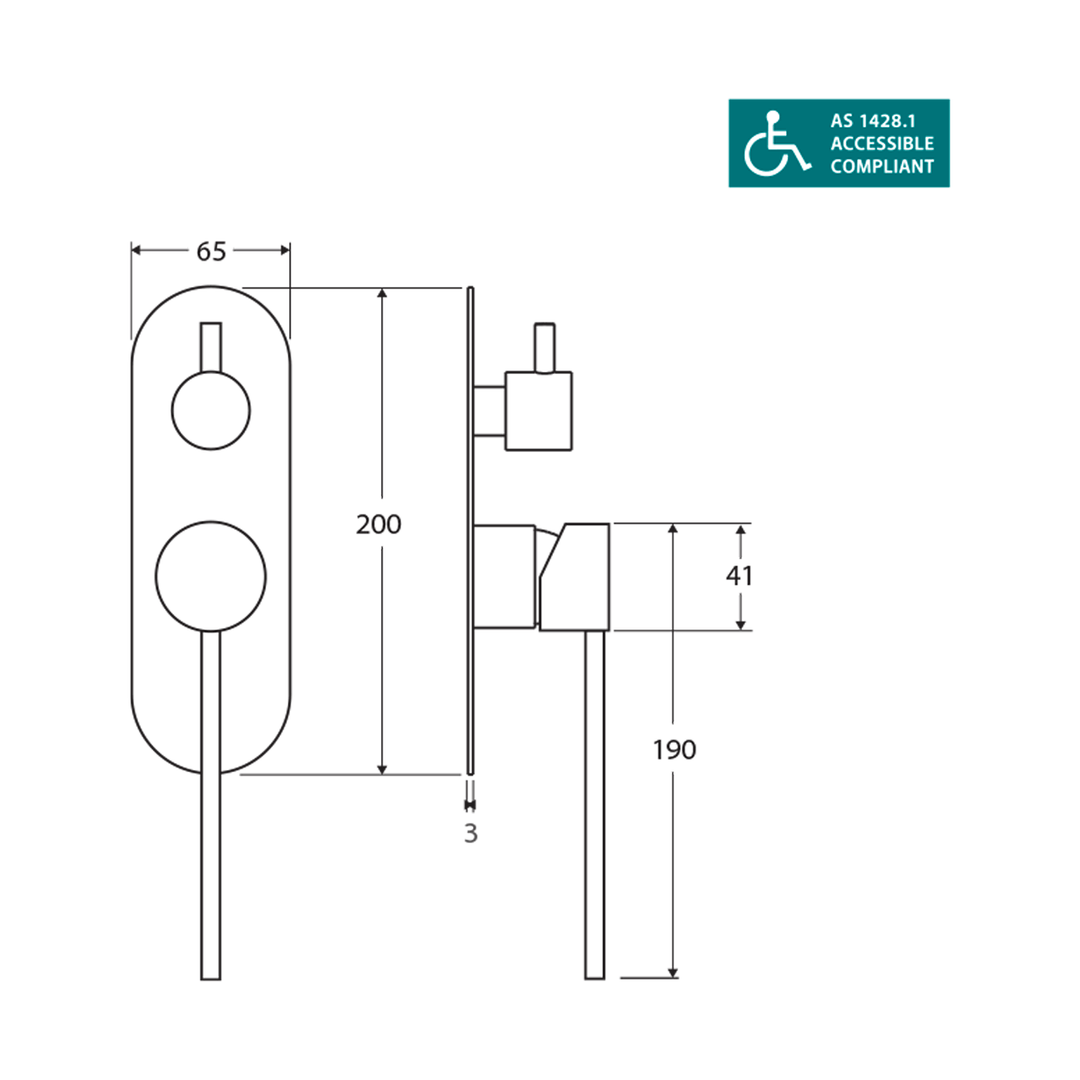 Isabella Disable Care DDA Diverter Shower Wall Mixer