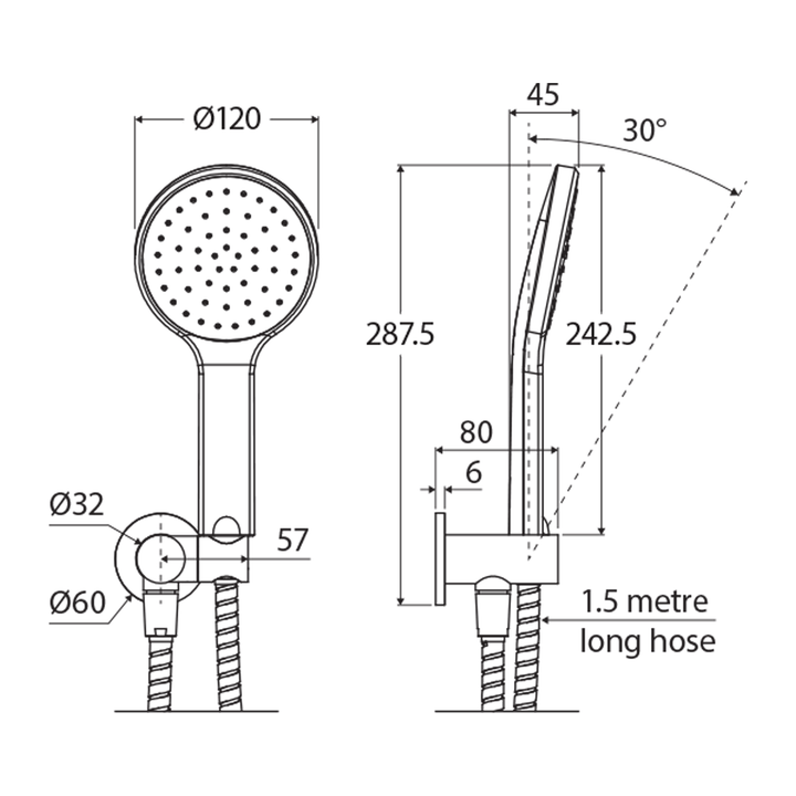 Kaya Removable Shower Handset