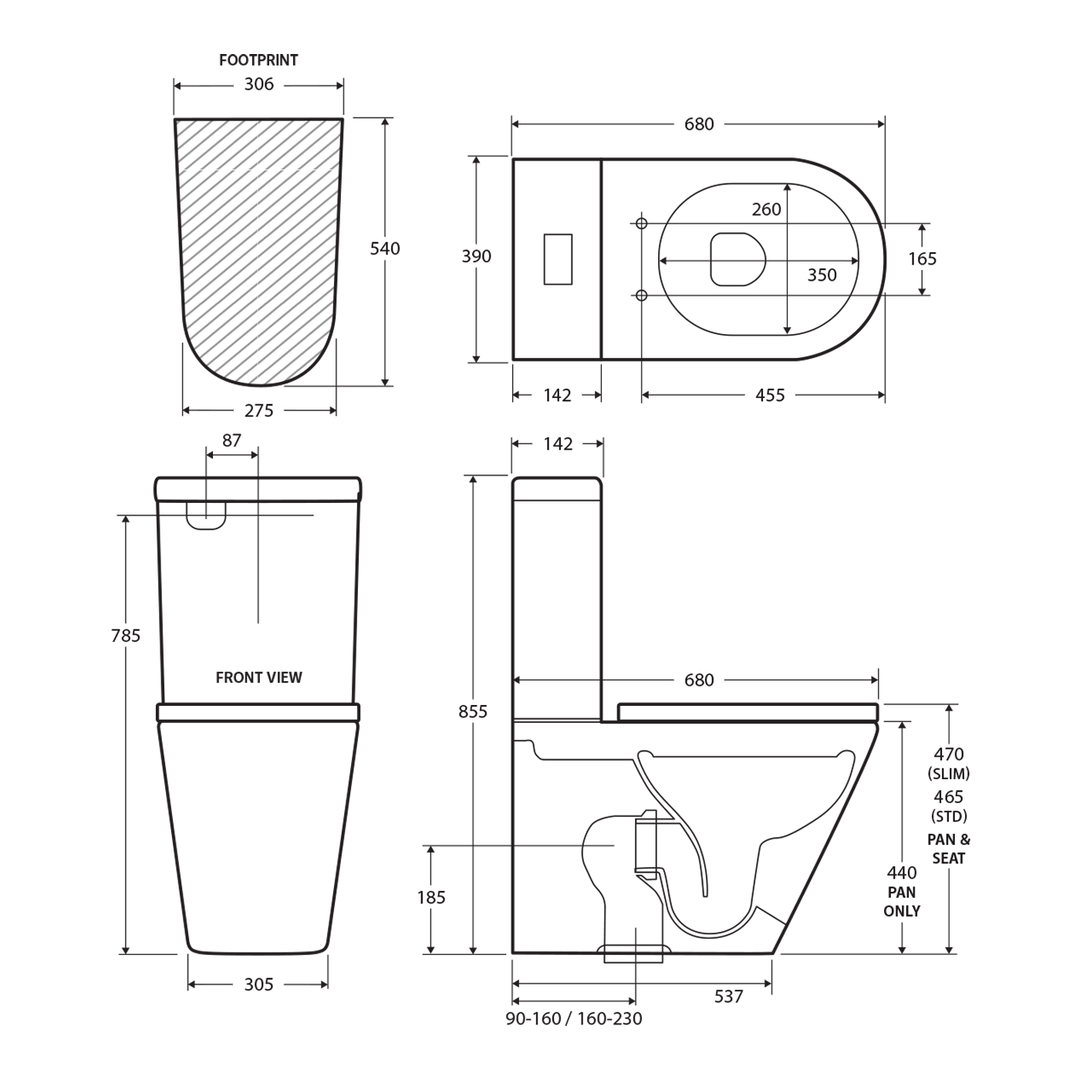 Kaya Extra Height Rimless Tornado Flush Toilet