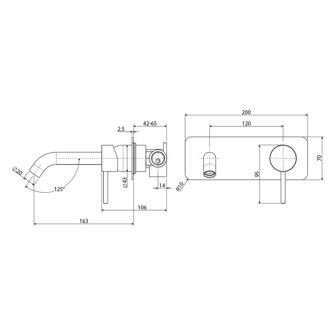 Kaya Wall Mixer Set with Spout