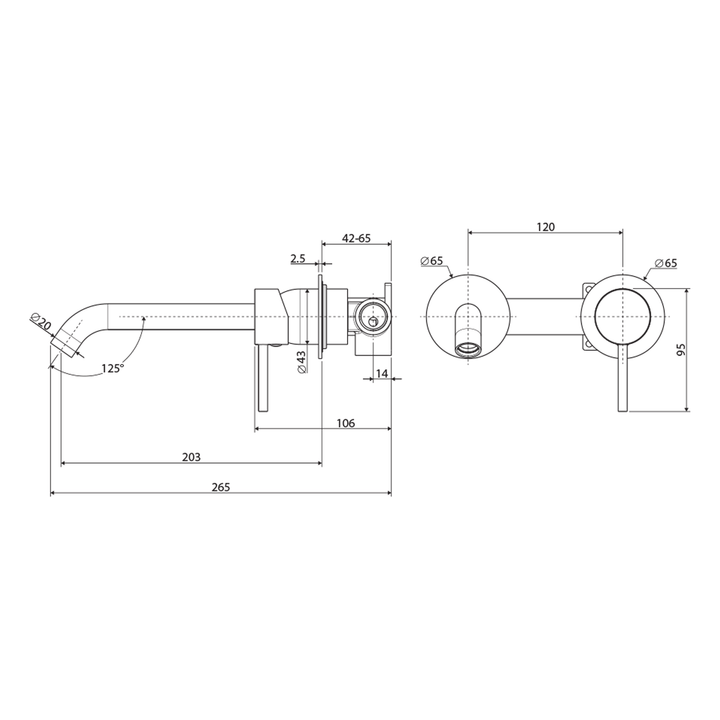 Kaya Wall Mixer Set with Spout