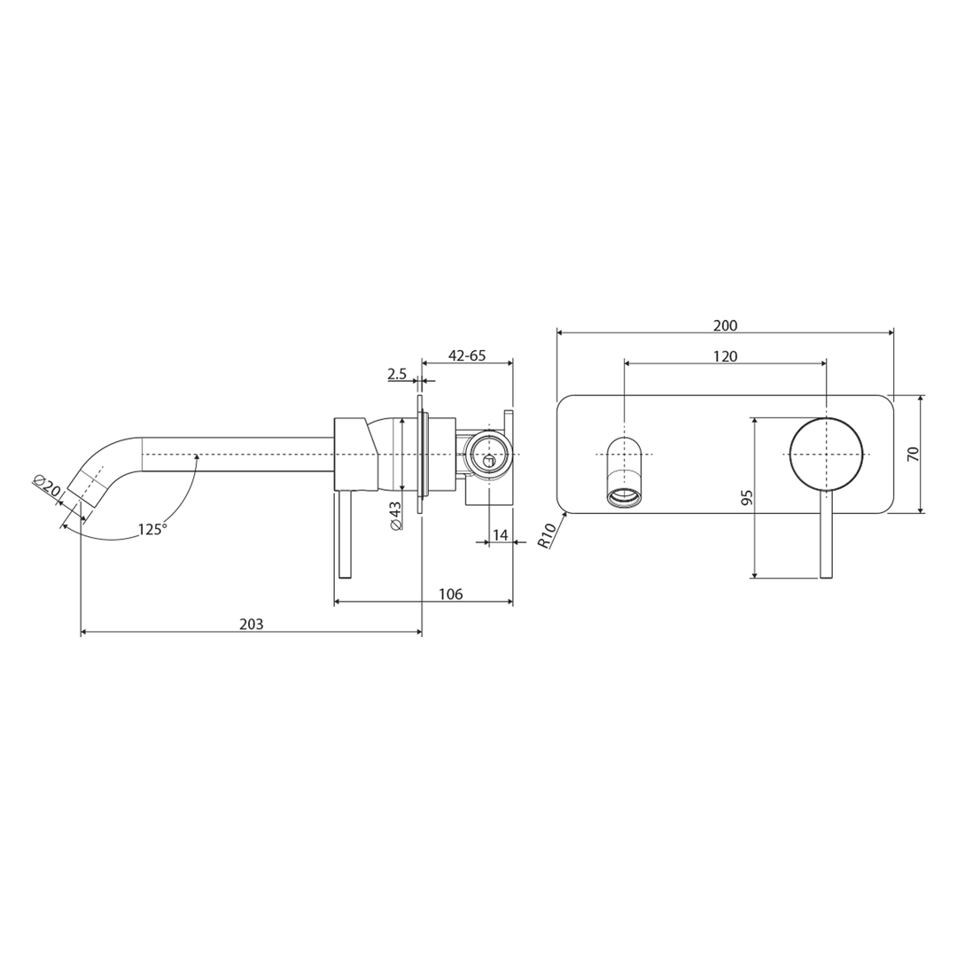 Kaya Wall Mixer Set with Backplate