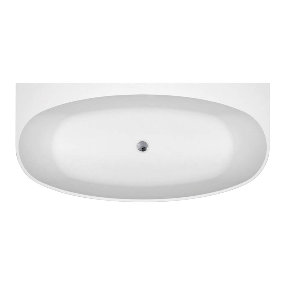 Keeto Back to Wall Bathtub Gloss White 1300-1700mm