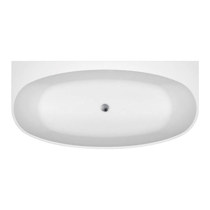 Keeto Back to Wall Bathtub Gloss White 1300-1700mm