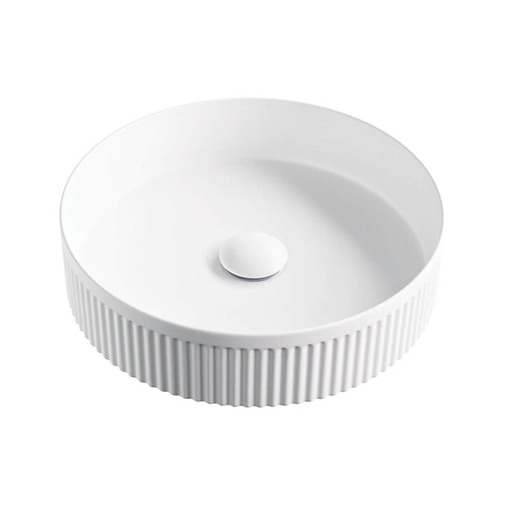 Kira Circle Fluted Above Counter Ribbed Basin 370x370mm