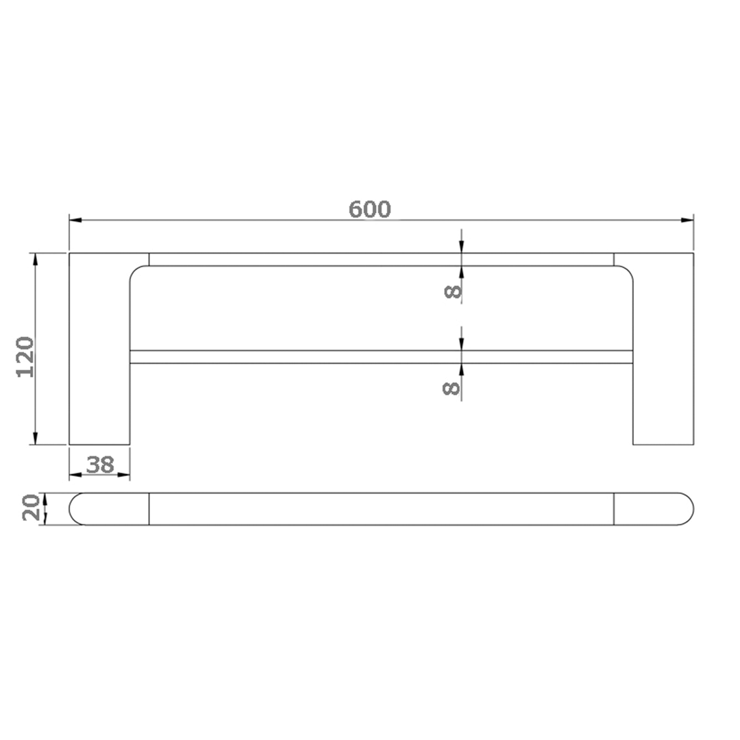 Kompakt Double Towel Rail 600/800mm