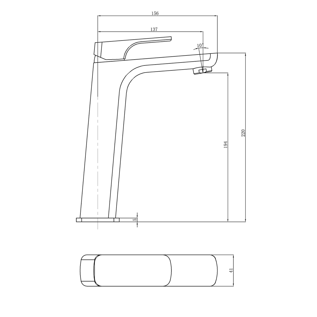 Kompakt Square Tall Basin Mixer