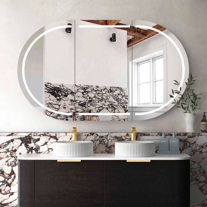 LED Bondi Curved Mirror Shaving Cabinet 900-1800mm