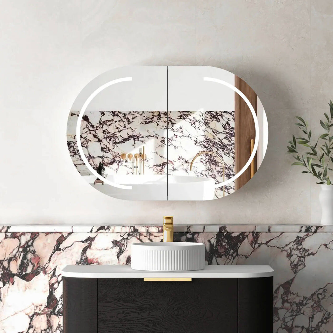 LED Bondi Curved Mirror Shaving Cabinet 900-1800mm