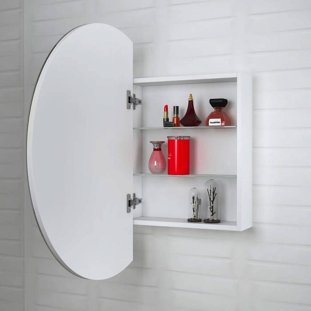 LED London Circle Mirror Shaving Cabinet 800mm