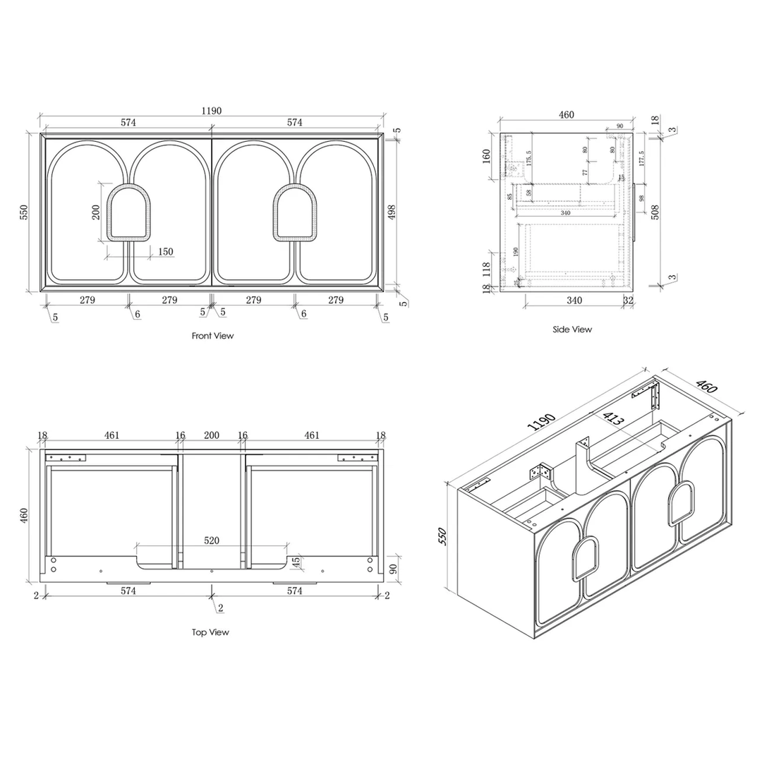 Laguna Natural Oak Wall Hung Vanity (600-1800mm)