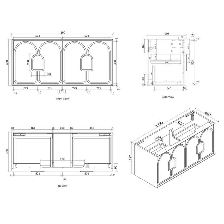 Laguna Natural Oak Wall Hung Vanity (600-1800mm)