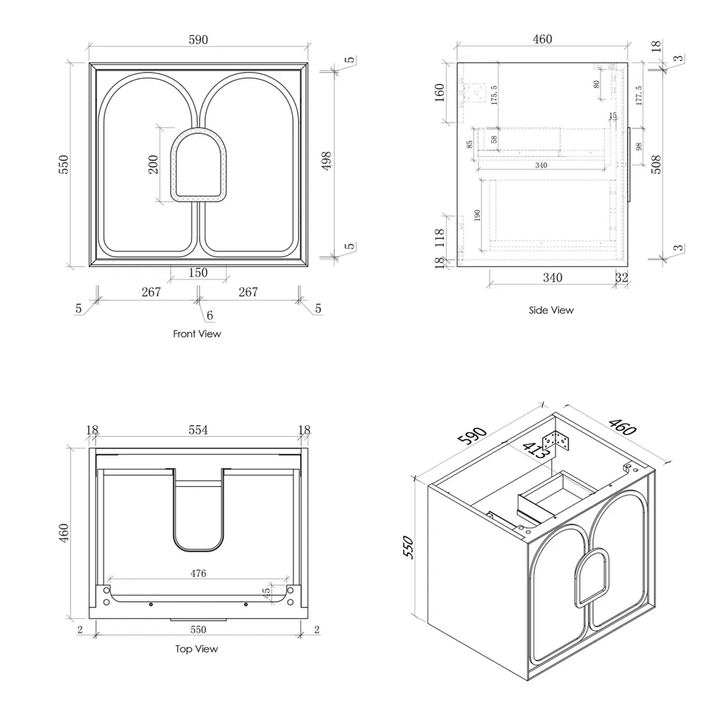 Laguna Satin White Wall Hung Vanity (600-1800mm)