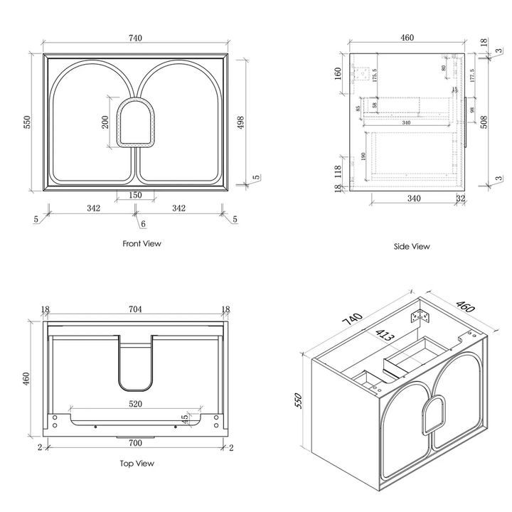 Laguna Satin White Wall Hung Vanity (600-1800mm)