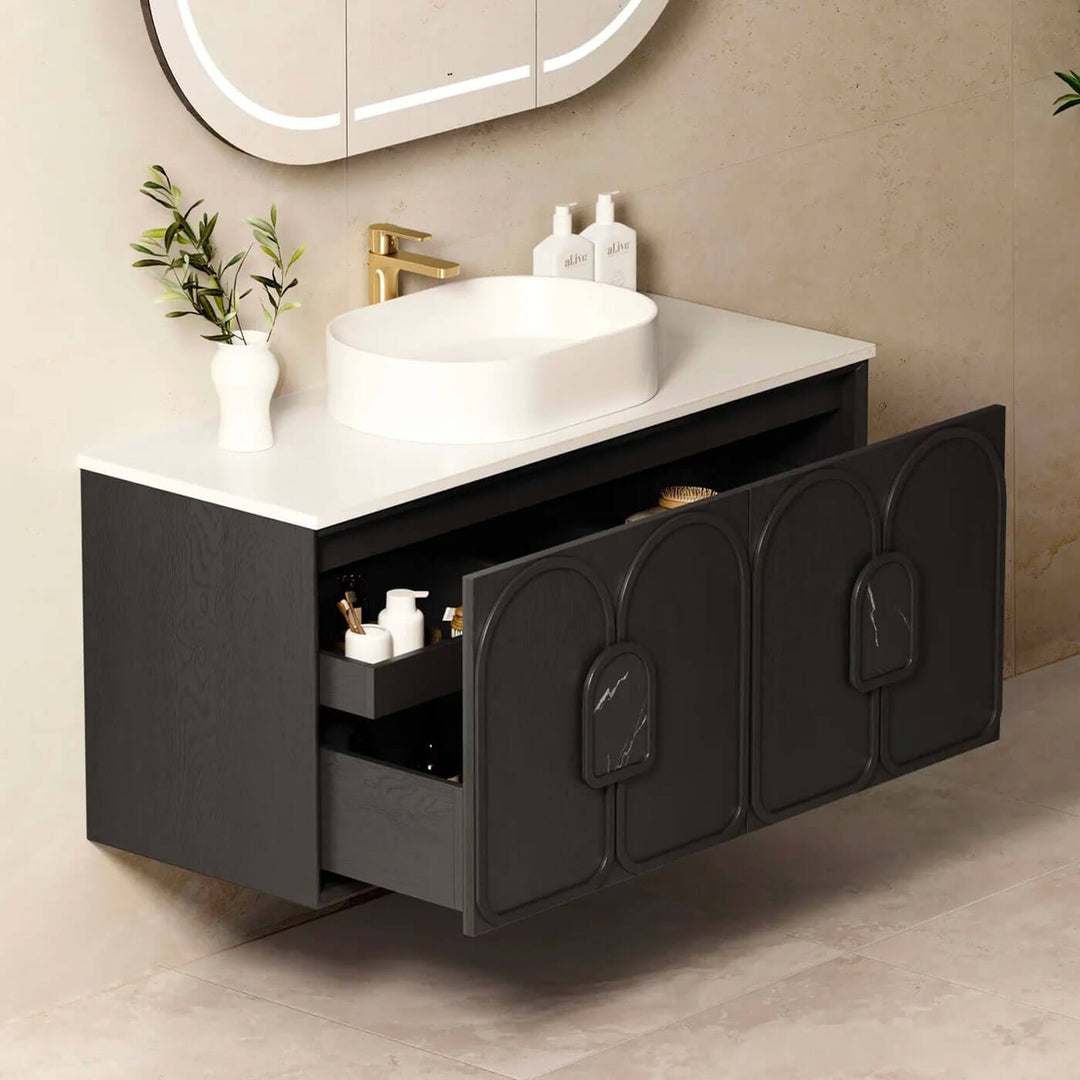 Laguna Black Oak Wall Hung Vanity (600-1800mm)