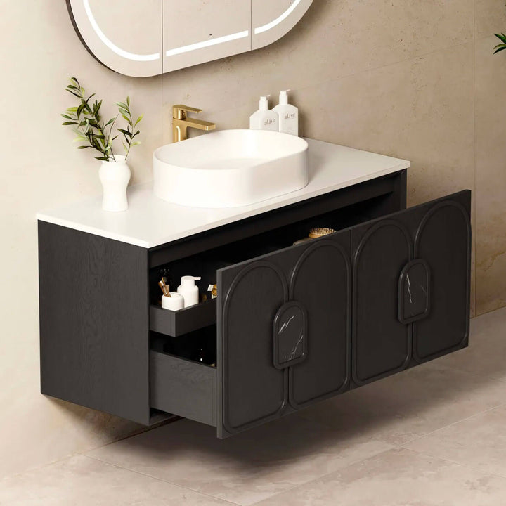 Laguna Black Oak Wall Hung Vanity (600-1800mm)