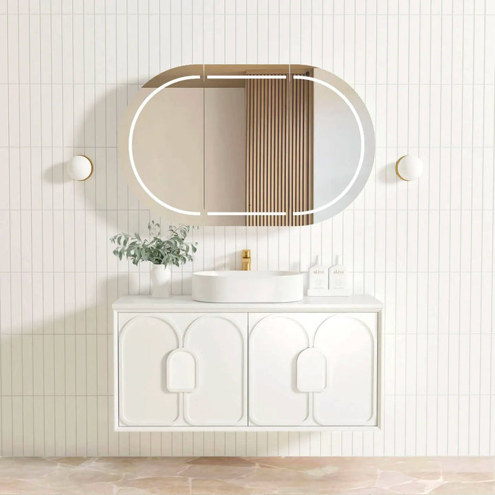 Laguna Satin White Wall Hung Vanity (600-1800mm)