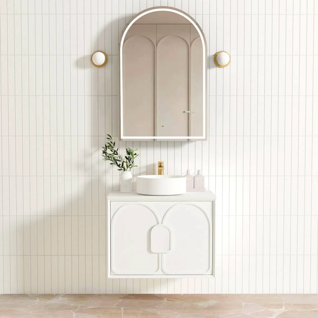 Laguna Satin White Wall Hung Vanity (600-1800mm)