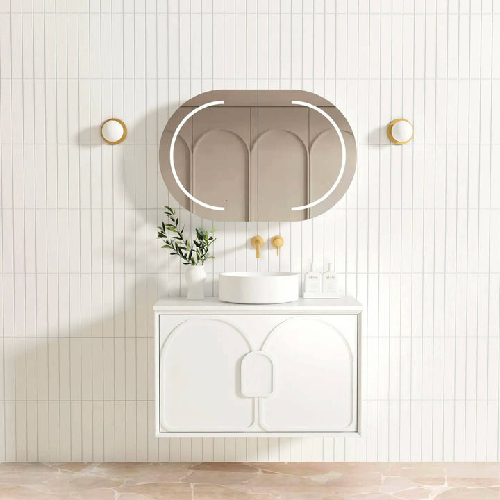 Laguna Satin White Wall Hung Vanity (600-1800mm)