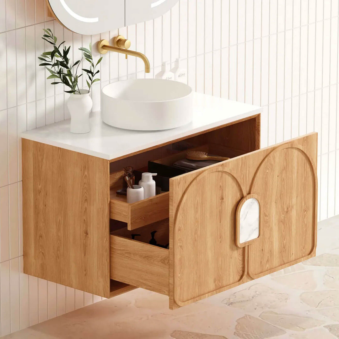 Laguna Natural Oak Wall Hung Vanity (600-1800mm)