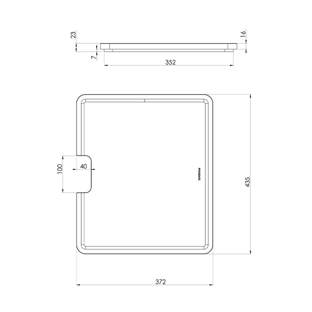 Phoenix Sink Chopping Board 372x435mm