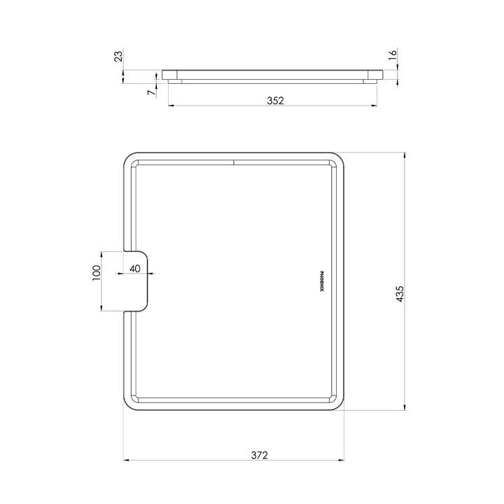 Phoenix Sink Chopping Board 372x435mm