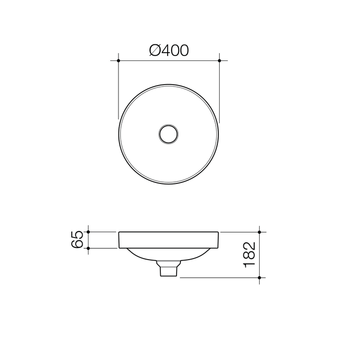 Liano II Round Inset Basin 400mm