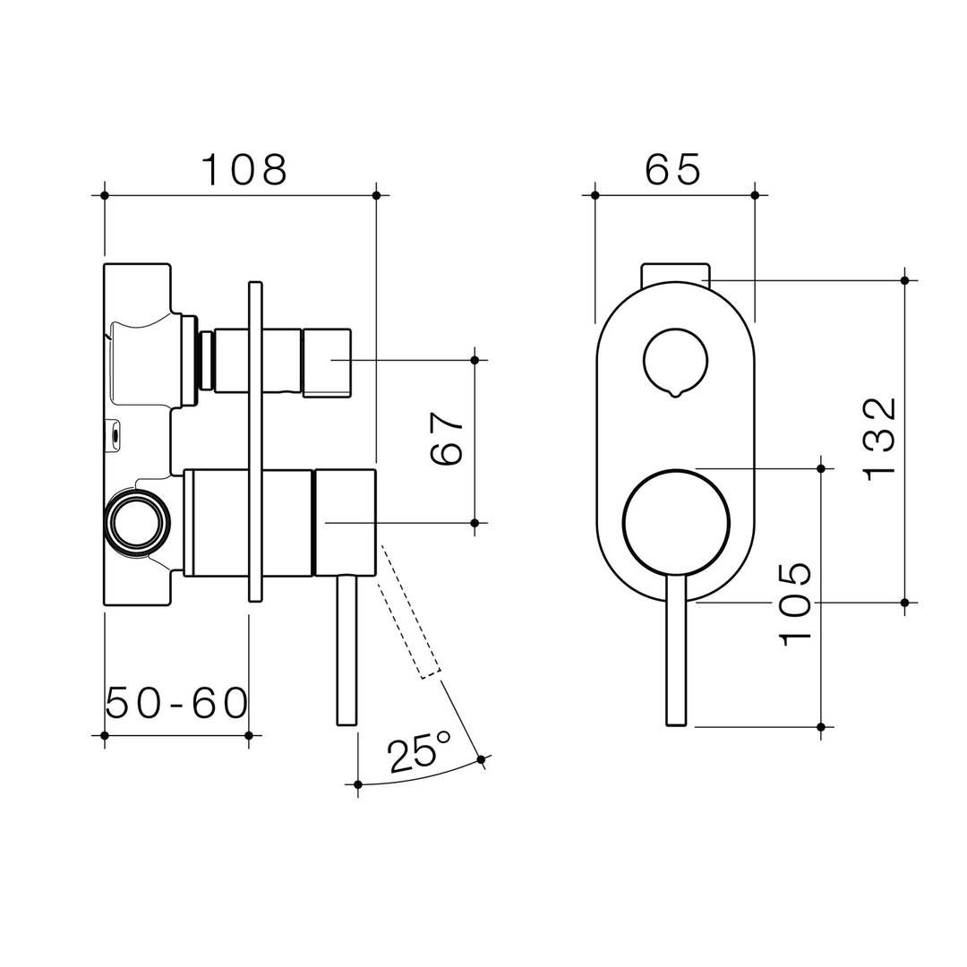 Liano II Round Diverter Wall Mixer