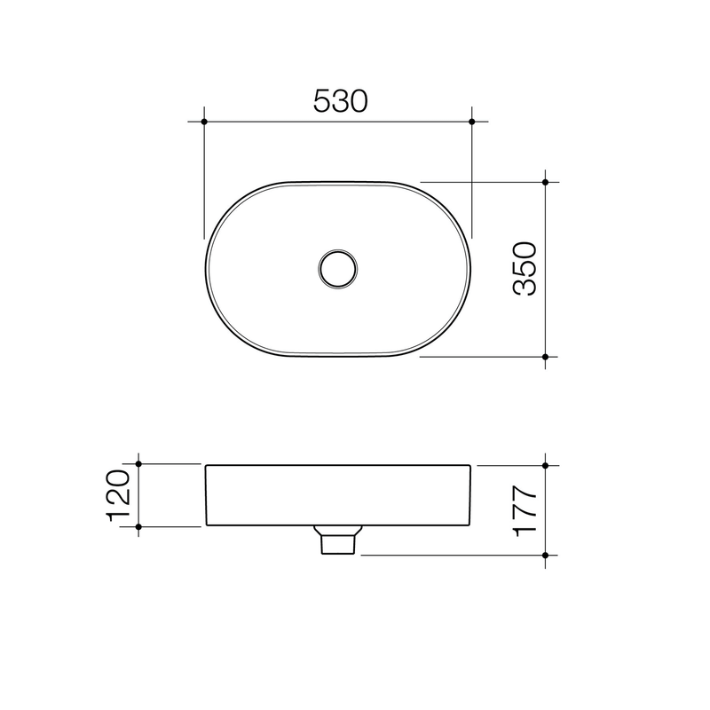 Liano II Pill Above Counter Basin 530x350mm