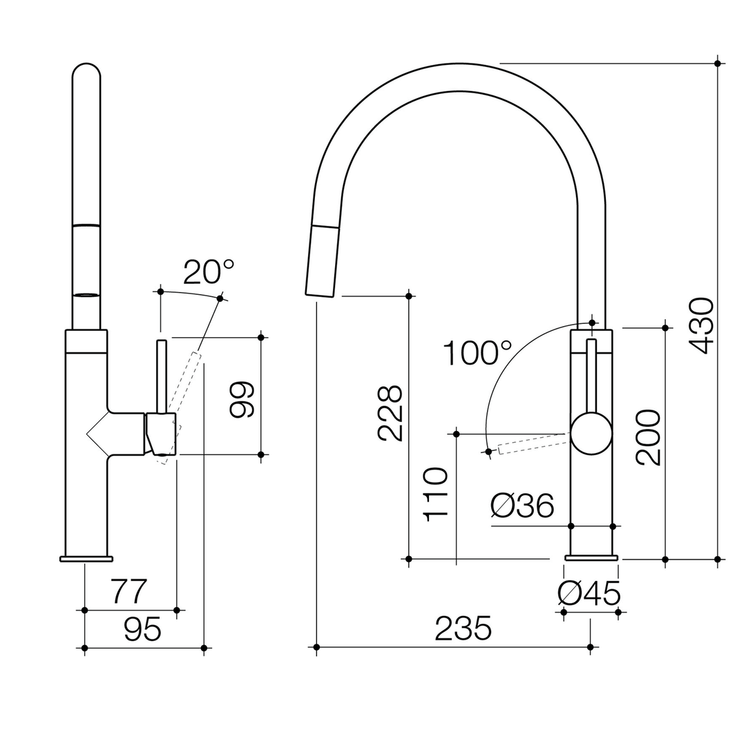 Liano II Pull Out Sink Mixer