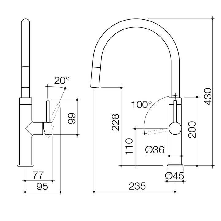 Liano II Pull Out Sink Mixer