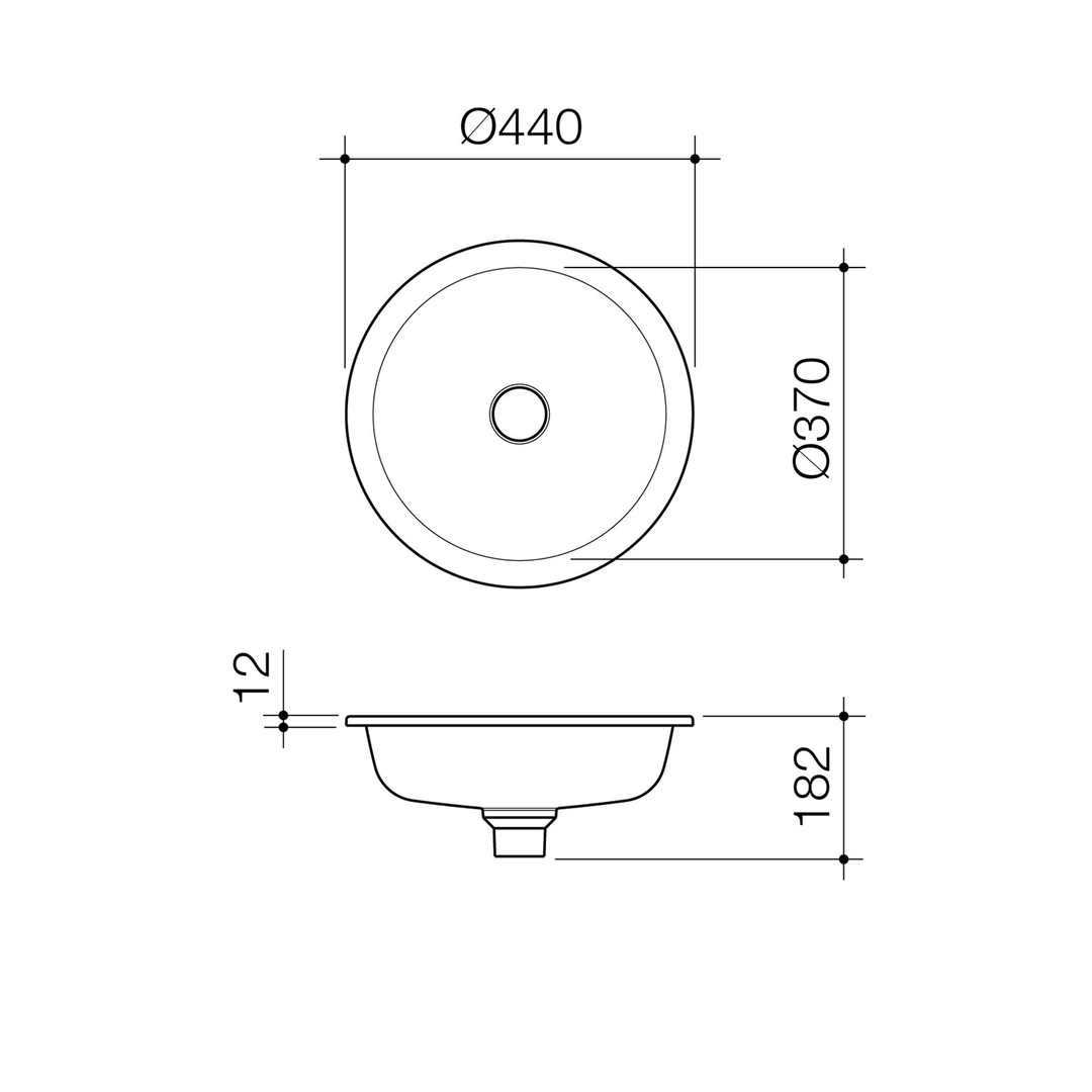 Liano II Round Undermount Basin 440mm