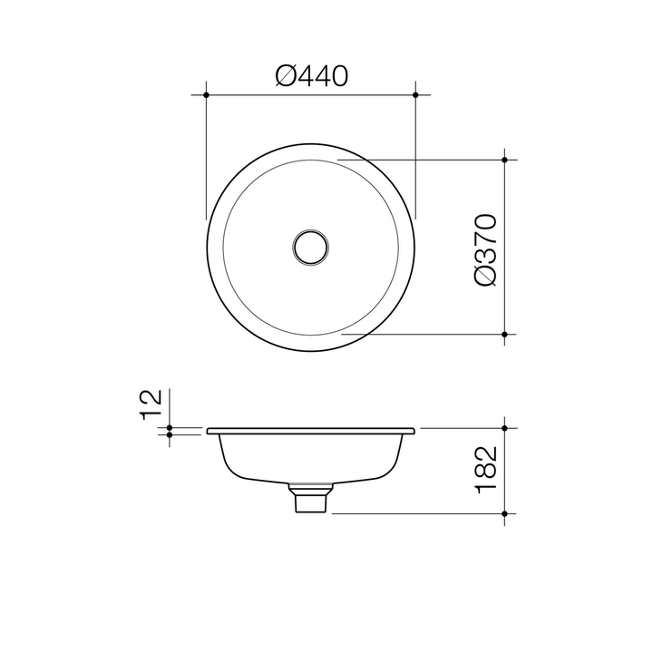 Liano II Round Undermount Basin 440mm