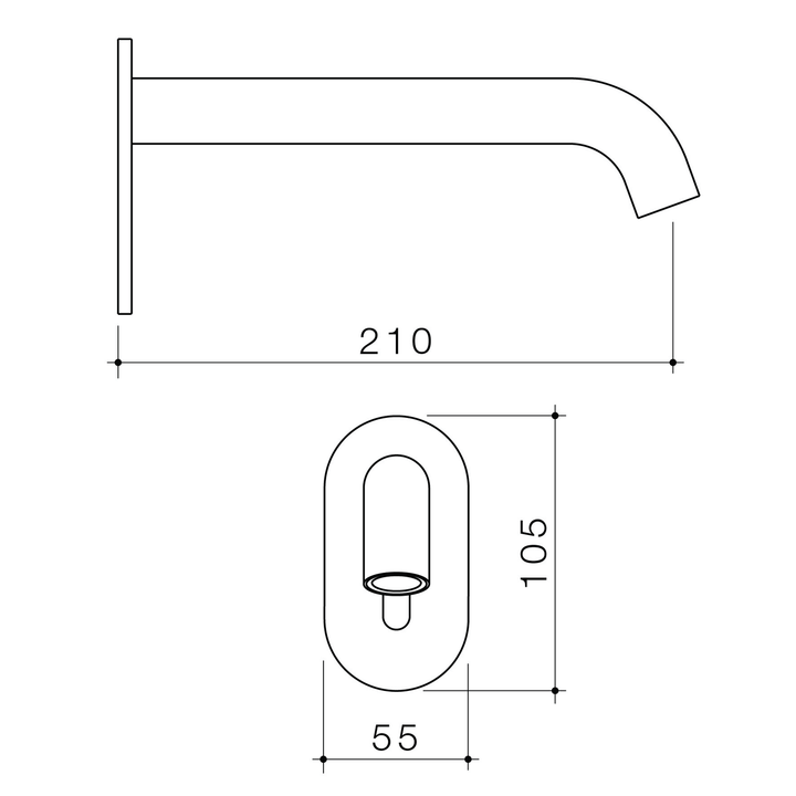 Liano II Sensor Wall Spout 175-210mm