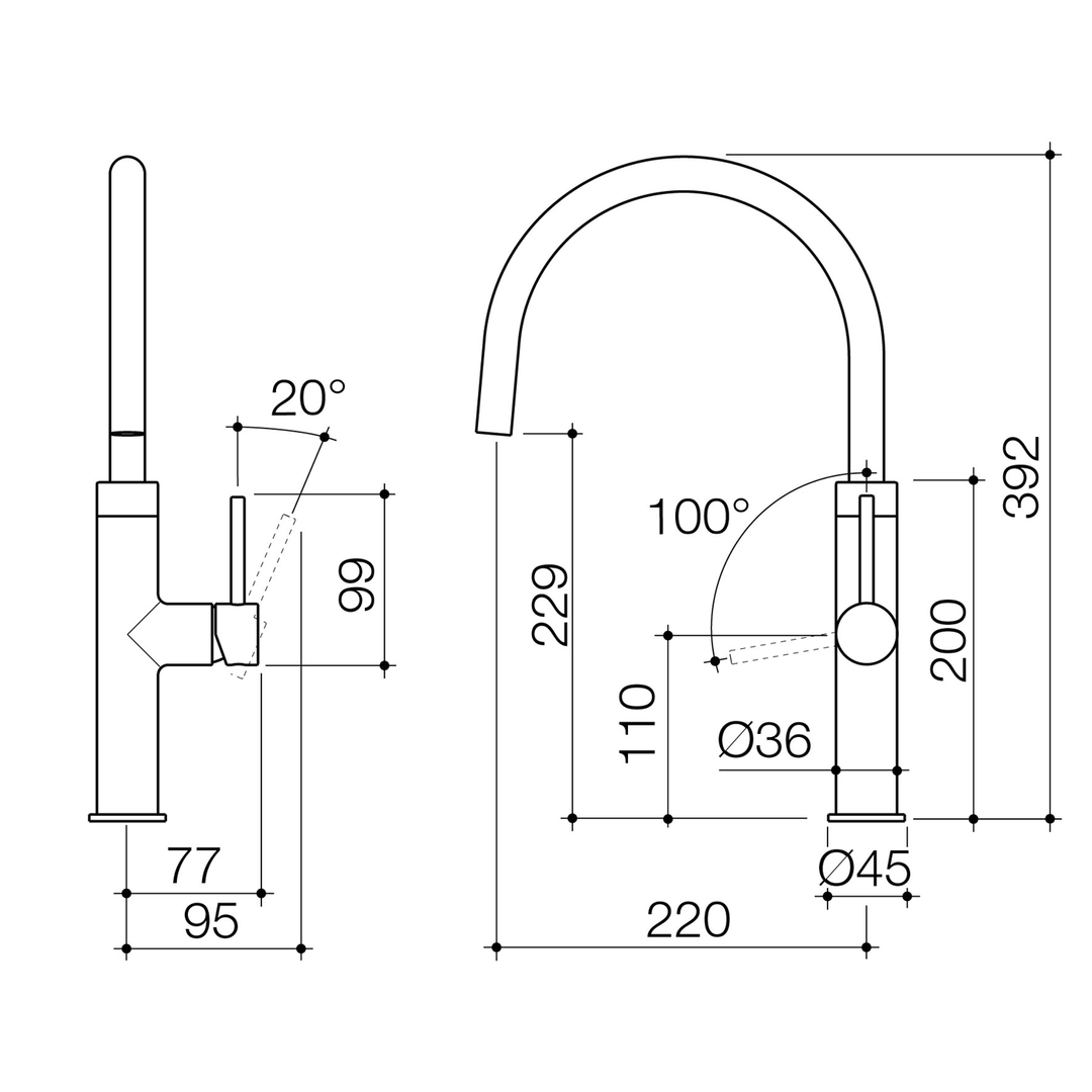 Liano II Gooseneck Sink Mixer