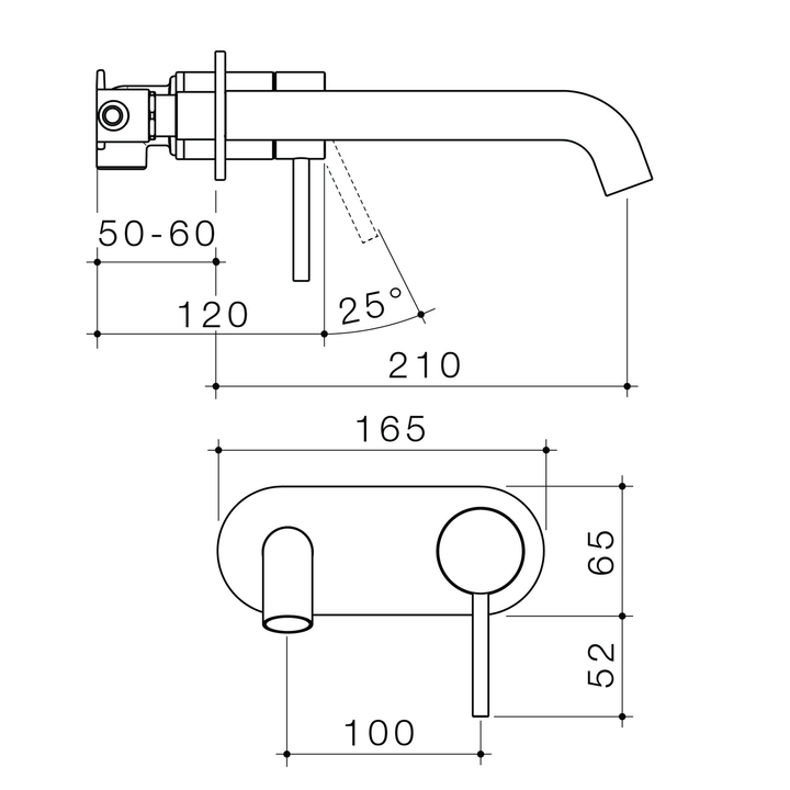 Liano II Wall Mixer Spout Set Single Backplate