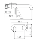 Liano II Wall Mixer Spout Set Single Backplate