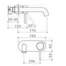 Liano II Wall Mixer Spout Set Single Backplate