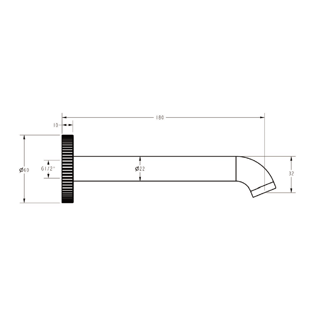 Linie Fluted Wall Spout