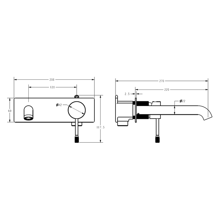 Linie Fluted Wall Mixer Set