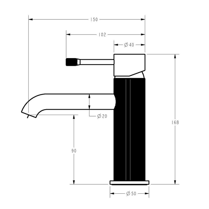 Linie Fluted Short Basin Mixer