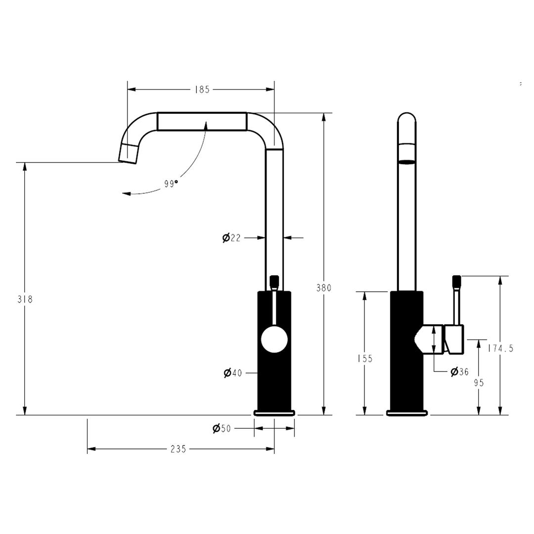 Linie Fluted Sink Mixer