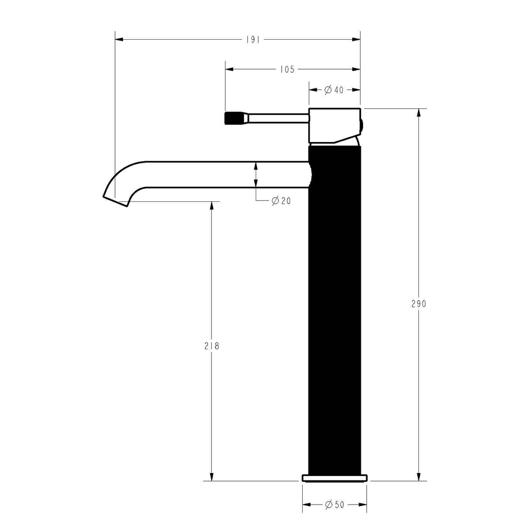 Linie Fluted Tall Basin Mixer