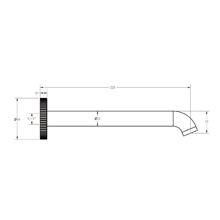 Linie Fluted Wall Spout