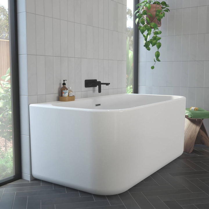 Luna Overflow Back to Wall Acrylic Bathtub 1400mm