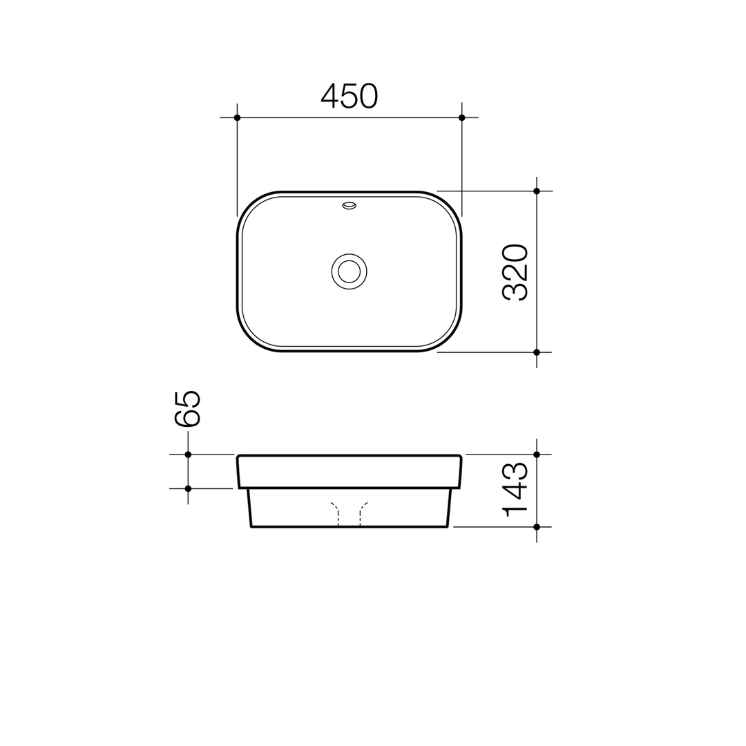 Luna Inset Basin 450x320mm