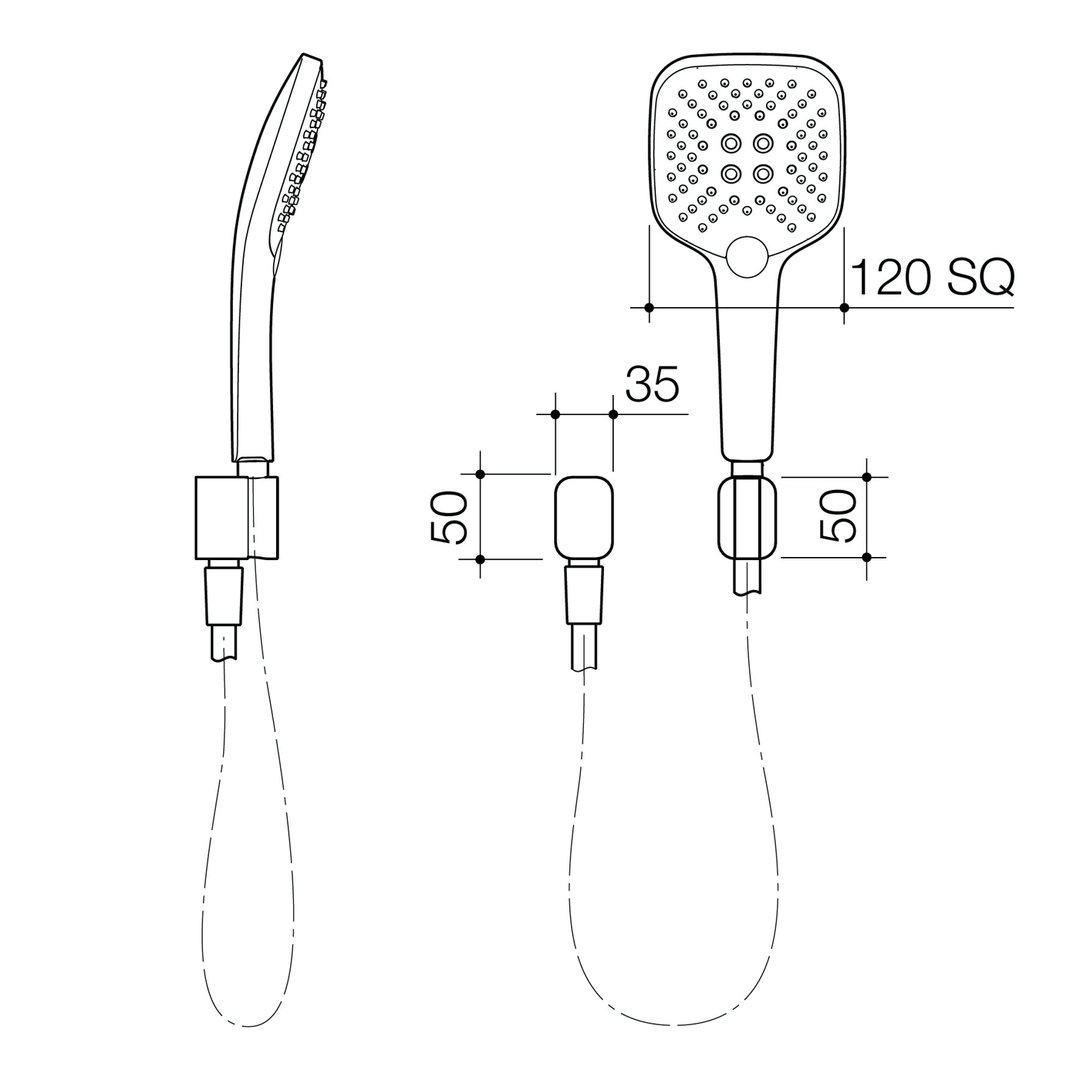 Luna Square Removable Hand Shower